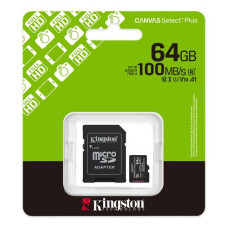 Memoria Micro SDXC Kingston (SDC33/64GB) 64GB Clase 10 UHS-I U1 100 MB/s para dispositivos y cámaras Android