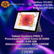 Tablet Microsoft Surface Pro 3 i5-4300/ 4gb RAM/ SSD 120gb