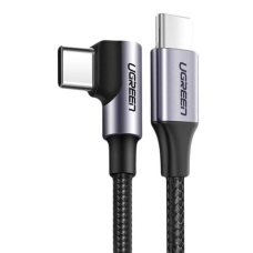 Cable USB-C a USB-C Ugreen US255 (50123) Ángulo Recto 60W 1m Carga Rápida Negro