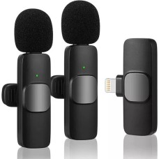 Microfono De Solapa Inalambrico Recargable Doble para iPhone K9-Ip