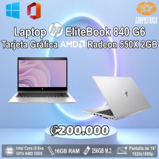 Laptop HP EliteBook 840 G6 con Gráfica AMD Radeon 550X 2GB