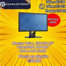 Monitor DELL E2016H 20"