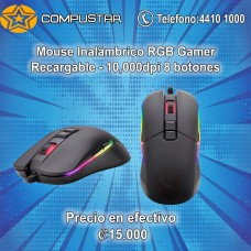 Mouse Recargable Inalámbrico RGB - 8 botones 10000 DPI