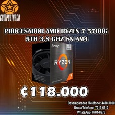 PROCESADOR AMD RYZEN 7 5700G 5TH 3.8 GHZ 8N AM4