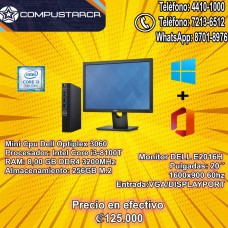 Combo Mini Computadora DELL Optiplex 3060 + Monitor DELL 20" E2016H