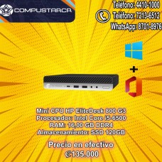 Mini CPU HP EliteDesk 800 G3 / i5-6500 / 16GB RAM /120GB SSD