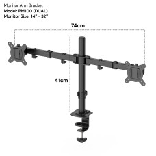 Soporte De Escritorio para Doble Monitor de hasta 32"