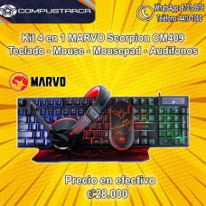 Combo Kit Marvo Cm409 Teclado/Mouse/Headset/Mousepad 