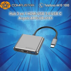 Hub USB Tipo C 3en1 HDMI - USB C- USB 3.0 Argom ARG-UB-0181