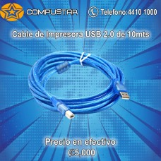 Cable de Impresora de USB 2.0 de 10mts